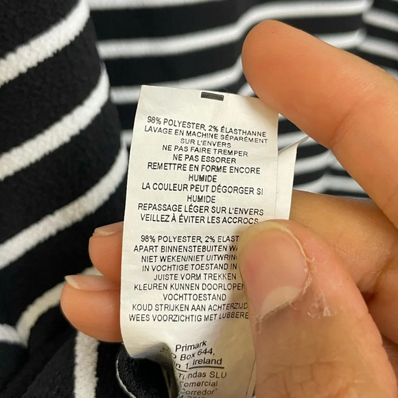 Atmosphere Stripe High Neck 3/4 Sleeve Skater mini Dress size 4 - Picture 5 of 5